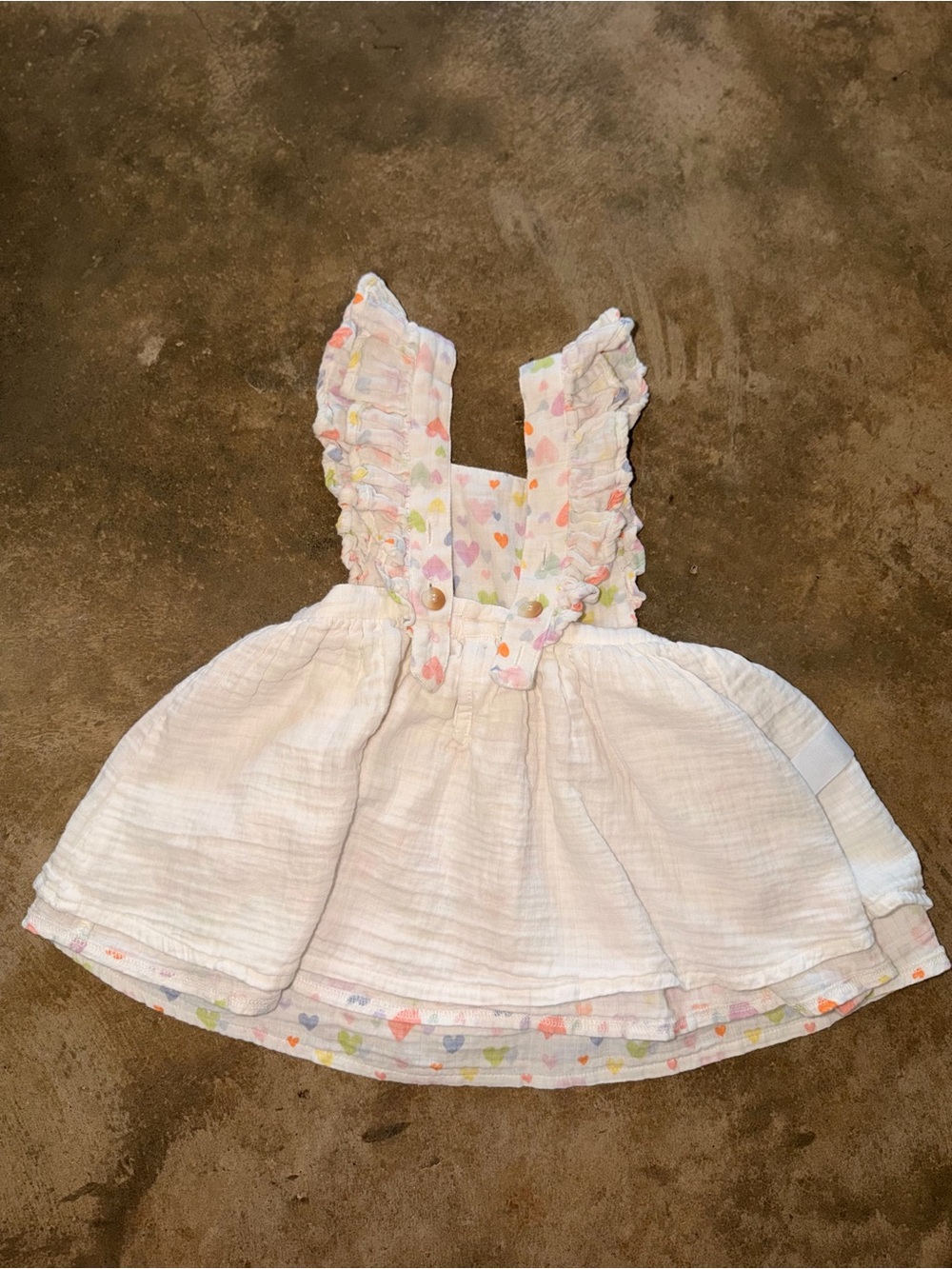 Nola Tawk Organic Cotton Heart Dress 3T/4T Ruffle Sundress - Picture 5 of 7